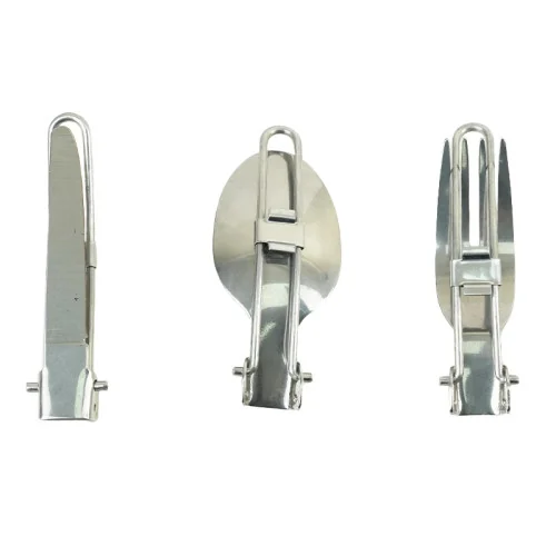 ست قاشق چنگال و چاقو کوهنوردی مدل کشویی برند D0 2