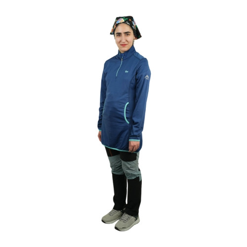 تونیک نیم زیپ تن ریسا مدل 3731 آبی تیره 8