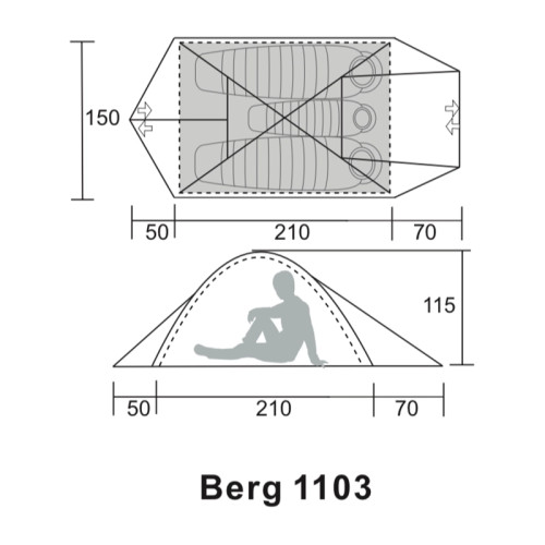چادر berg سه نفره مدل 1103
