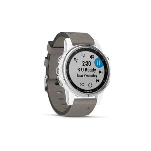 ساعت Garmin مدل  Fenix 5S Plus Sapphire with Leather band